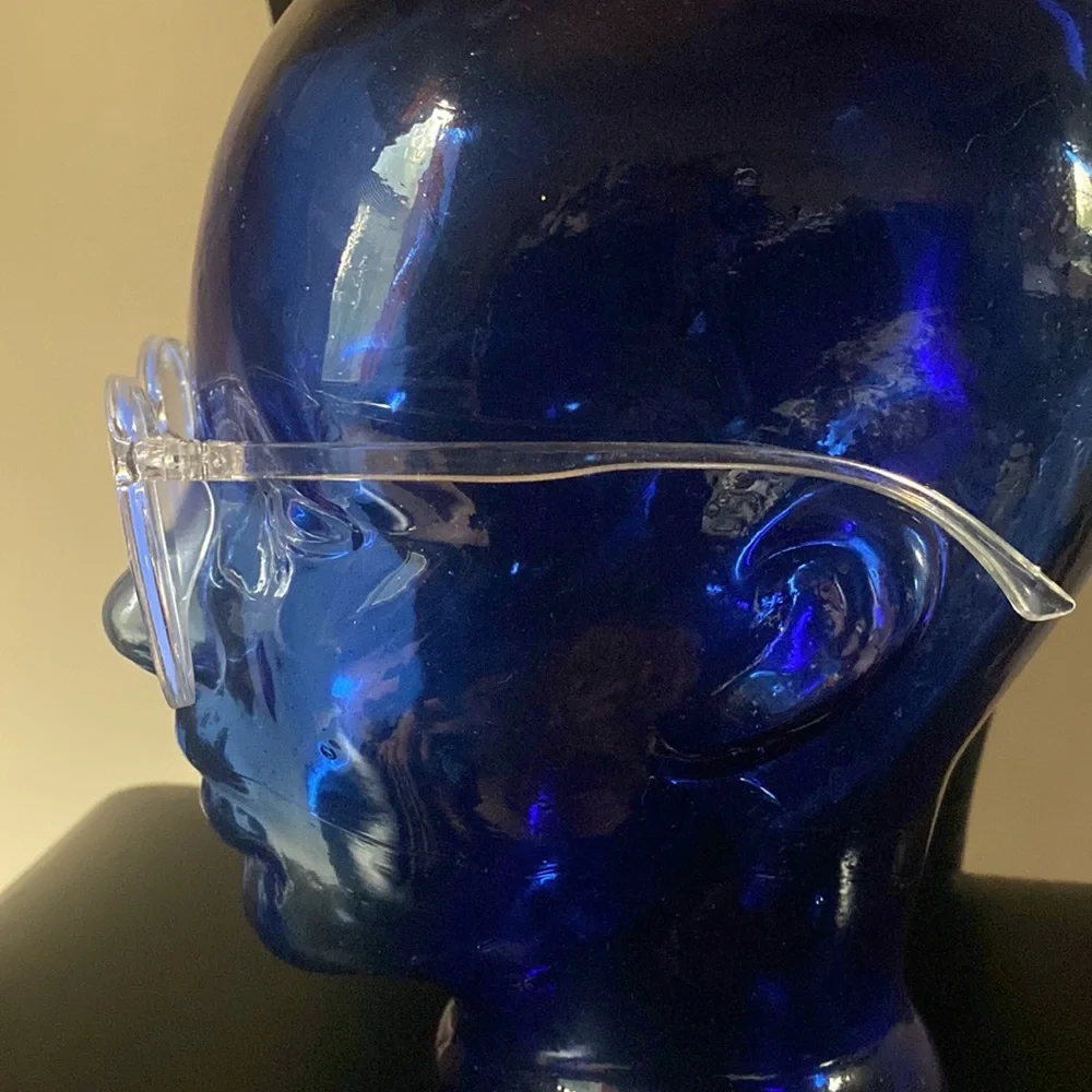 Oversize clear plastic blue light blockers eyeglasses